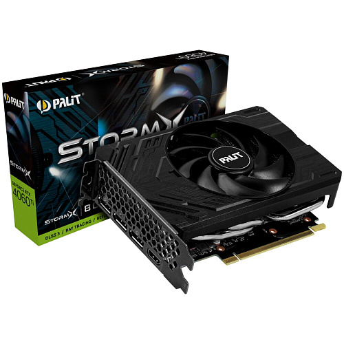 Видеокарта Palit GeForce RTX 4060 Ti 8192Mb, StormX 8G (NE6406T019P1-1060F) 1xHDMI, 3xDP, Ret