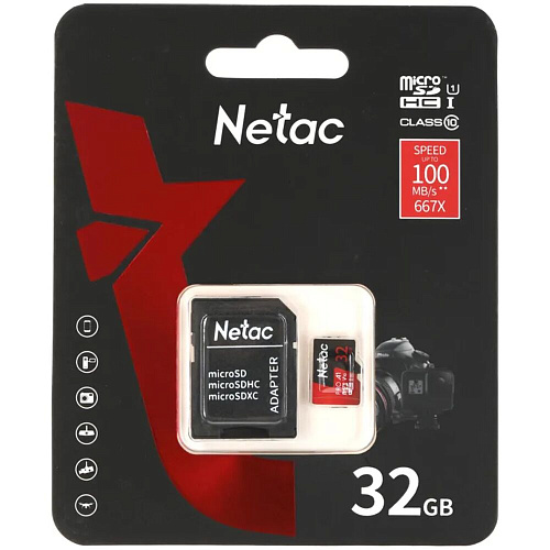 Карта памяти Micro SecureDigital 32Gb Netac SDXC class 10 (NT02P500PRO-032G-R)
