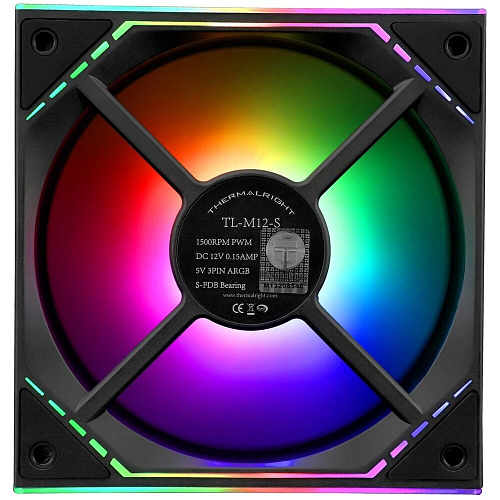 Вентилятор 120x120 Thermalright TL-M12-S ARGB Black Ret