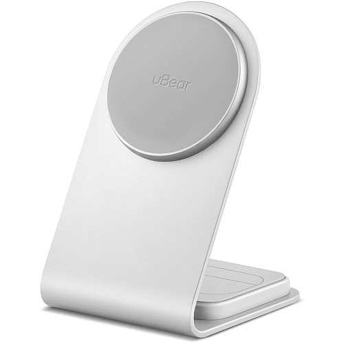 Беспроводная зарядная панель 2 в 1 Для IPhone, Airpods uBear Stellar Dual 20W Silver