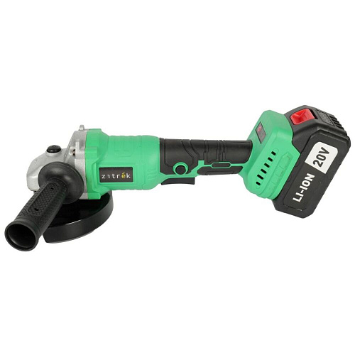 Аккумуляторная угловая шлифмашина Zitrek ZKAG20-125 PRO (125мм, 20B, Li-Ion аккум. 4 Aч - 1шт, ЗУ, кейс) 083-1078