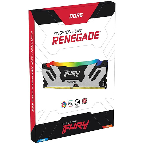 Модуль памяти DIMM 48Gb DDR5 PC48000 6000MHz Kingston Fury Renegade RGB Silver (KF560C32RSA/48)