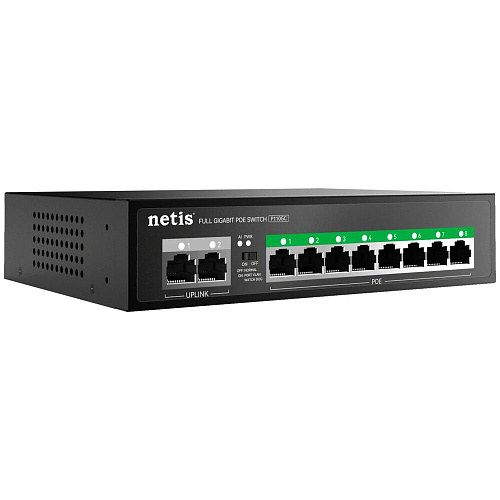 Коммутатор Netis P110GC (L2) 10x1Гбит/с 8PoE+120W неуправляемый