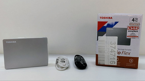 Внешний жесткий диск 2.5" 4Tb Toshiba HDTX140ESCCA USB3.2 Gen 1/Type C Canvio Flex Серебристый УЦЕНКА