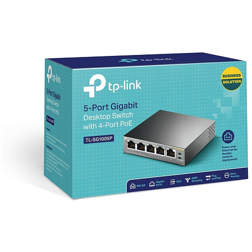Коммутатор TP-LINK TL-SG1005P неуправляемый 5xGbLAN PoE