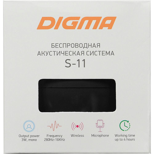 Портативная bluetooth-колонка Digma S-11 Black