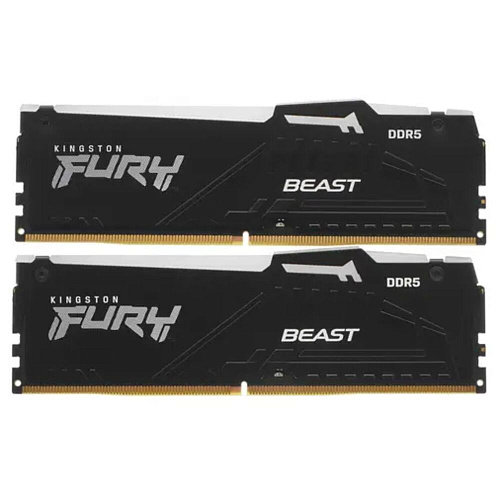 Модуль памяти DIMM 16Gb 2х8Gb DDR5 PC44800 5600MHz Kingston Fury Beast RGB Black (KF556C40BBAK2/16)