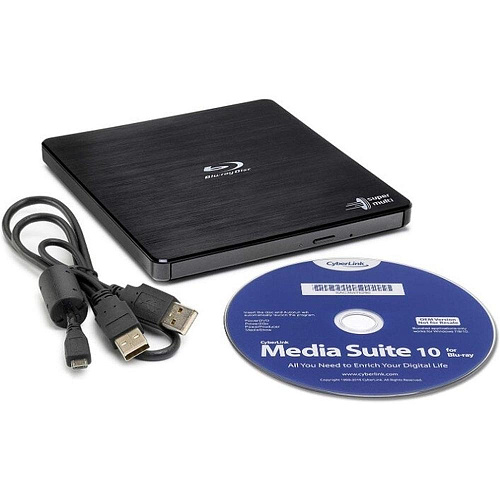 Внешний привод BluRay LG BP55EB40 BD-R/DVD±R/±RW USB 2.0 чёрный