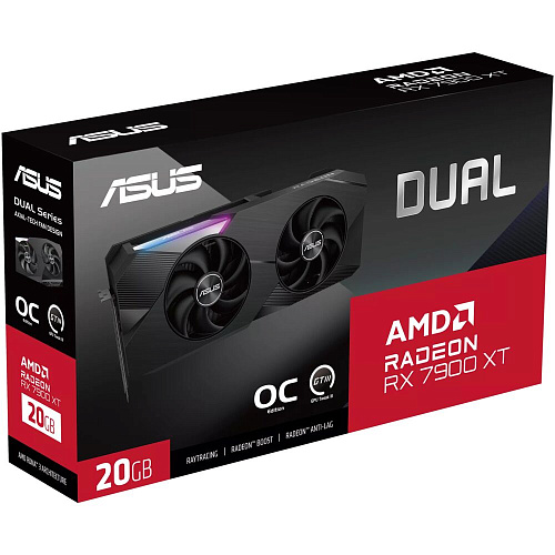 Видеокарта ASUS 20480Mb RX 7900 XT OC Edition 20Gb (Dual-RX7900XT-O20G) 3xDP, 1xHDMI, Ret