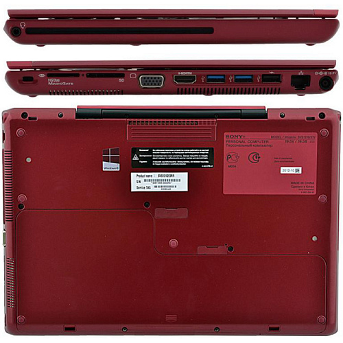 Ноутбук Sony Vaio SVS1312E3RR i3-3110M/4Gb/500Gb/DVD/GMA HD 4000/WiFi/BT/cam/13.3"/Win8 Red