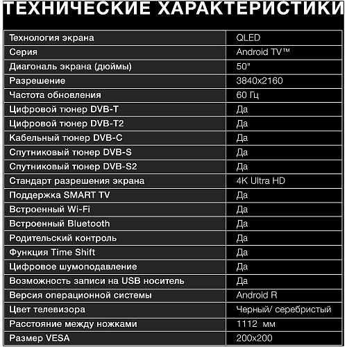Телевизор 50" Hyundai H-LED50QBU7500