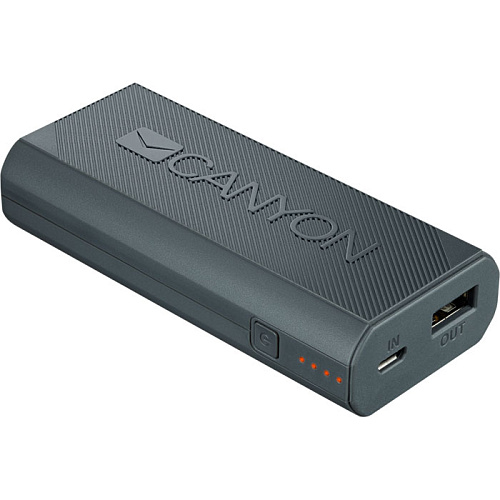 Внешний аккумулятор Canyon CNE-CPBF44DG 4400 мАч 1xMicroUSB, 1xUSB серый