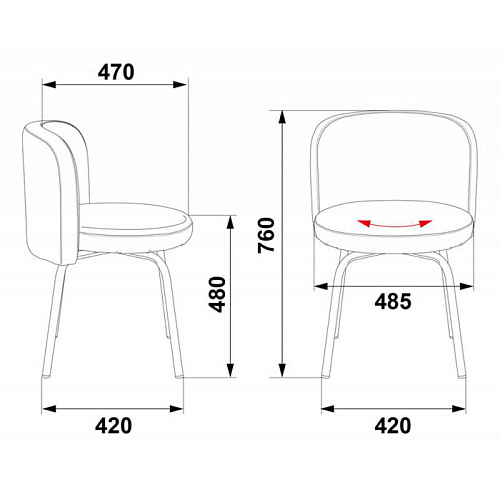 Стул Бюрократ KF-2/OR-16 вращающийся черный Or-16 искусственная кожа