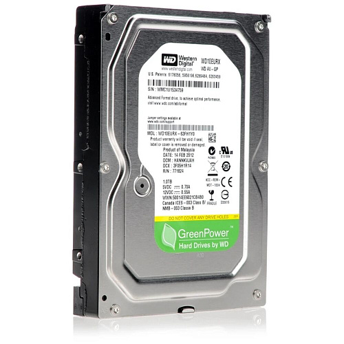 Внутренний жесткий диск 3,5" 1Tb Western Digital (WD10EURX) 64Mb 5400rpm GP-AV IntelliPower