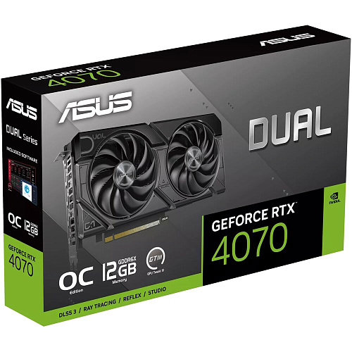 Видеокарта ASUS GeForce RTX 4070 12288Mb, Dual Evo OC 12G (Dual-RTX4070-O12G-Evo) 1xHDMI, 3xDP, Ret