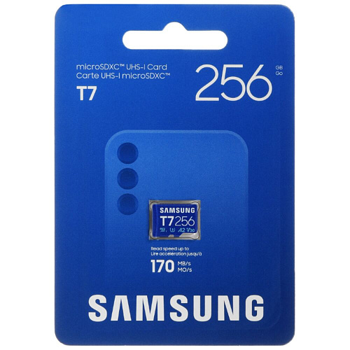 Карта памяти Micro SecureDigital 256Gb SDXC Samsung T7 class10 UHS-I U3 (MB-MB256T)