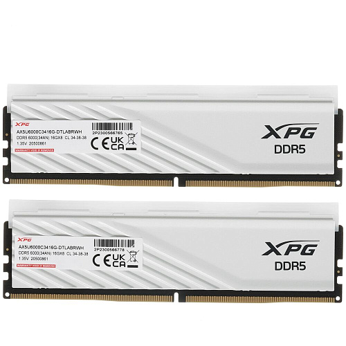 Модуль памяти DIMM 32Gb 2х16Gb DDR5 PC48000 6000MHz ADATA XPG Lancer RGB White (AX5U6000C3416G-DTLABRWH)