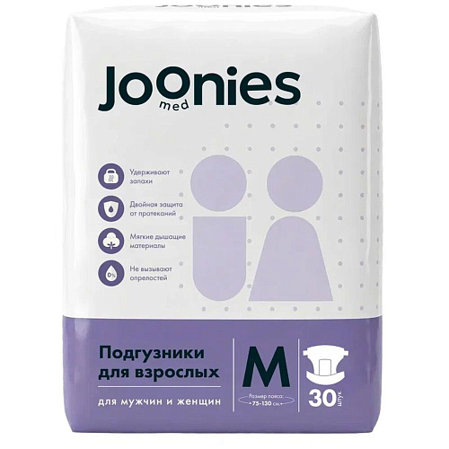 Joonies Подгузники-трусики для взрослых, 80-115 см., M (30 шт.), 4 упаковки
