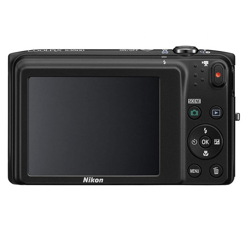 Компактная фотокамера Nikon Coolpix S3500 black (20.1Mpx, 7x zoom, 2.6"LCD)