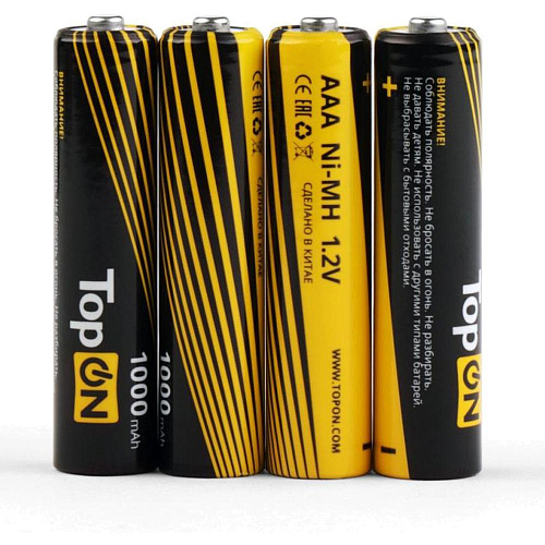 Аккумуляторы TopON TOP-NH-AAA-1000-4B 1000mAh AAA 4шт