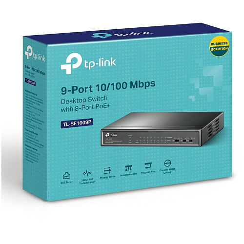 Коммутатор TP-LINK TL-SF1009P неуправляемый 8x10/100Мбит/с PoE+ 1x10/100Мбит/с