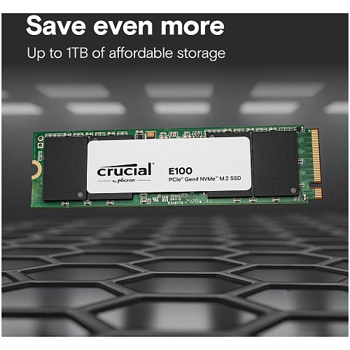Внутренний SSD-накопитель 480Gb Crucial E100 (CT480E100SSD8) M.2 2280 PCIe NVMe 4.0 x4