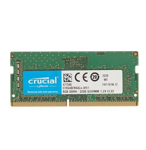 Модуль памяти SO-DIMM DDR4 8Gb PC25600 3200Mhz Crucial (CT8G4SFRA32A)