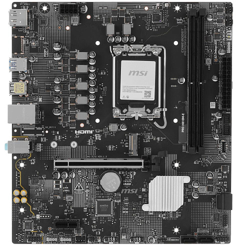 Материнская плата MSI Pro H810M-E H810 Soc-1851 2xDDR5, 4xSATA3, 1хM.2, 1xPCI-E16x, 2xUSB3.2, DP, HDMI, 2.5Glan, mATX