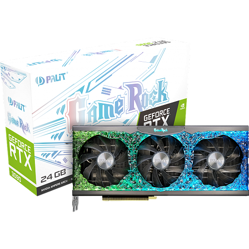 Видеокарта Palit GeForce RTX 3090 24576Mb, GameRock (NED3090T19SB-1021G) 1xHDMI, 3xDP, Ret