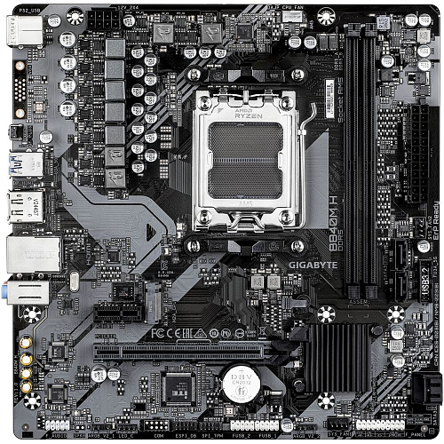 Материнская плата Gigabyte B840M H Socket-AM5 AMD B840 2xDDR5, 4xSATA3, RAID, 1xM.2, 1xPCI-E16x, 2xUSB3.2, DP, HDMI, Glan mATX