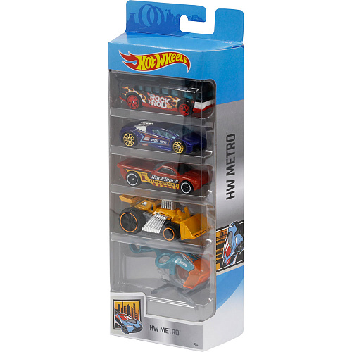Mattel Hot Wheels 1806/FYL14 Подарочный набор из 5 машинок (HW Metro)