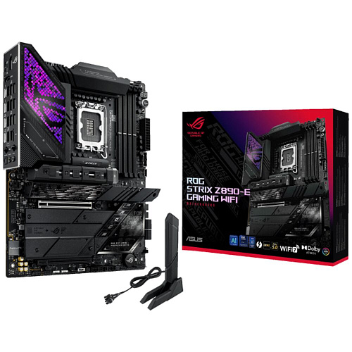 Материнская плата ASUS ROG Strix Z890-E Gaming WiFi Z890 Soc-1851 4xDDR5, 4xSATA3, RAID, 7хM.2, 2xPCI-E16x, 10xUSB3.2, 4xUSB3.2 Type C, DP, HDMI, WiFi, 5Glan, ATX