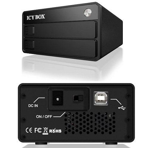 Корпус 2x2.5" RaidSonic IB-2221StU-B SATA, USB2.0  Jbod