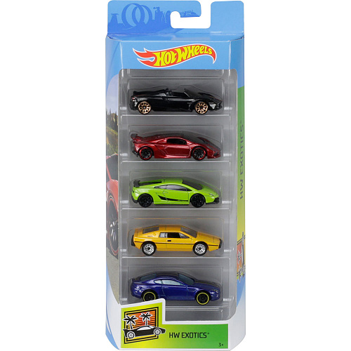 Mattel Hot Wheels 1806/FYL17 Подарочный набор из 5 машинок (HW Exotics)