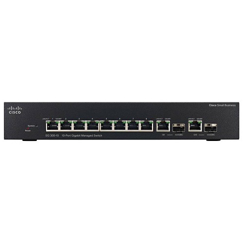 Коммутатор Cisco SG300-10 управляемый 8xGbLAN, 2 combo SFP/GbLAN, 19" (SRW2008-K9)
