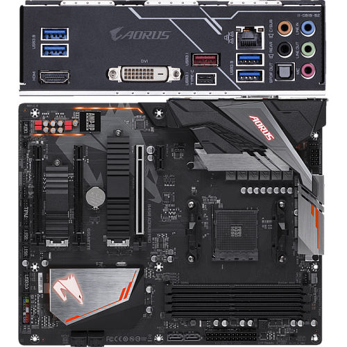 Материнская плата Gigabyte B450 AORUS Pro Socket-AM4 AMD B450 4xDDR4, 6xSATA3, RAID, 2xM.2, 3xPCI-E16x, 5xUSB 3.1, 1xUSB 3.1 Type C, DVI-D, HDMI, Glan, ATX Ret УЦЕНКА
