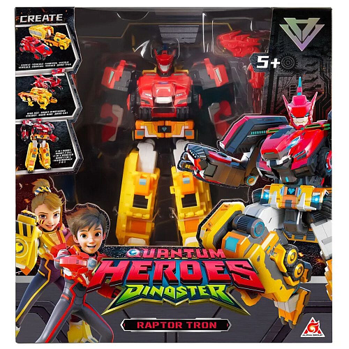 Dinoster Мега-трансформер 4-в-1 Диностер Раптор Трон 3 режима игры УЦЕНКА