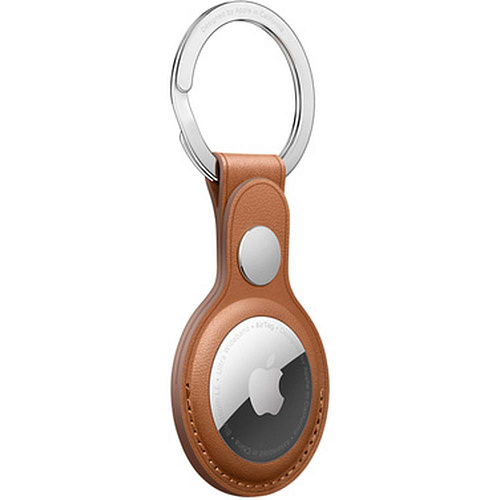 Брелок-подвеска для AirTag Leather Key Ring Saddle Brown