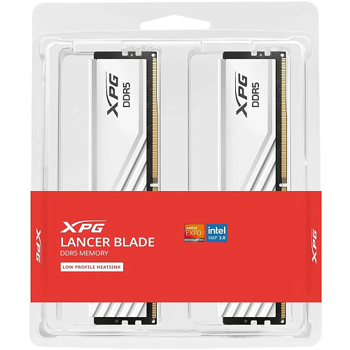 Модуль памяти DIMM 32Gb 2х16Gb DDR5 PC48000 6000MHz ADATA XPG Lancer Blade White (AX5U6000C3416G-DTLABWH)