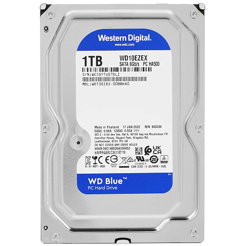 Внутренний жесткий диск 3,5" 1Tb Western Digital (WD10EZEX) 64Mb 7200rpm SATA3 Caviar Blue OEM RECERTIFIED