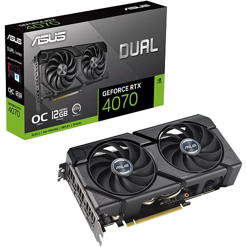 Видеокарта ASUS GeForce RTX 4070 12288Mb, Dual Evo OC 12G (Dual-RTX4070-O12G-Evo) 1xHDMI, 3xDP, Ret