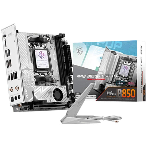 Материнская плата MSI MPG B850I Edge Ti WiFi Socket-AM5 AMD B850 2xDDR5, 2xSATA3, RAID, 2xM.2, 1xPCI-E16x, 5xUSB3.2, 1xUSB3.2 Type C, HDMI, WiFi, 5Glan, mini-ITX Ret