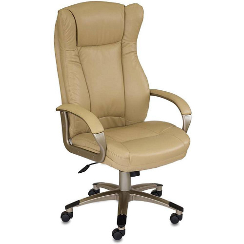 Кресло руководитея Бюрократ CH-879Y/Beige бежевый иск.кожа (золотой пластик)