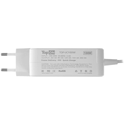 Универсальный блок питания TopON TOP-UC100 100W c кабелем Type-C белый