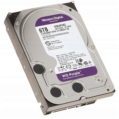 Внутренний жесткий диск 3,5" 6Tb Western Digital (WD64PURZ) 256Mb 5400rpm SATA3 Purple