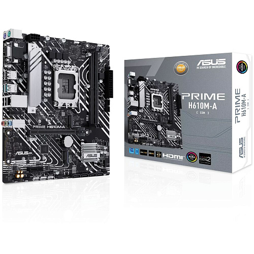 Материнская плата ASUS Prime H610M-A-CSM H610 Socket-1700 2xDDR5, 4xSATA3, 2xM.2, 1xPCI-E16x, 2xUSB3.2, D-Sub, DP, HDMI, Glan, mATX