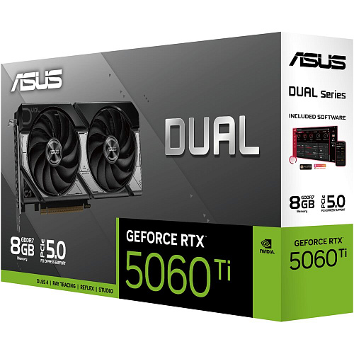 Видеокарта ASUS GeForce RTX 5060 Ti 8192Mb, Dual 8Gb (Dual-RTX5060TI-8G) 1xHDMI, 3xDP, Ret