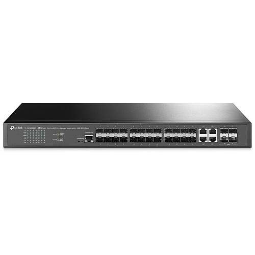 Коммутатор TP-LINK TL-SG3428XF JetStream уровня 2+,  20xSFP, 4x10GbSFP+, 4xcomboSFP/LAN