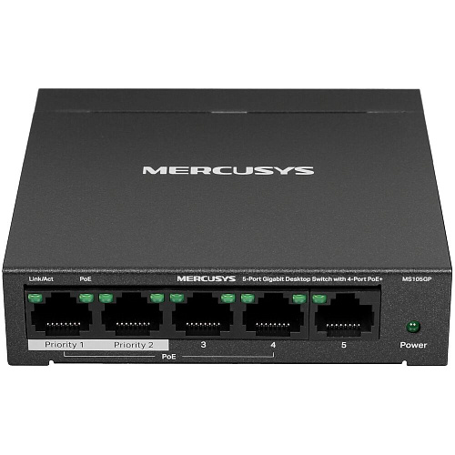 Коммутатор Mercusys MS105GP 5 ports 4 ports PoE+ 10/100/1000Mbps неуправляемый