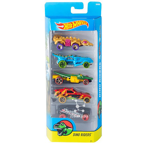 Mattel Hot Wheels 1806/DVG02 Подарочный набор из 5 машинок (Dino Riders)